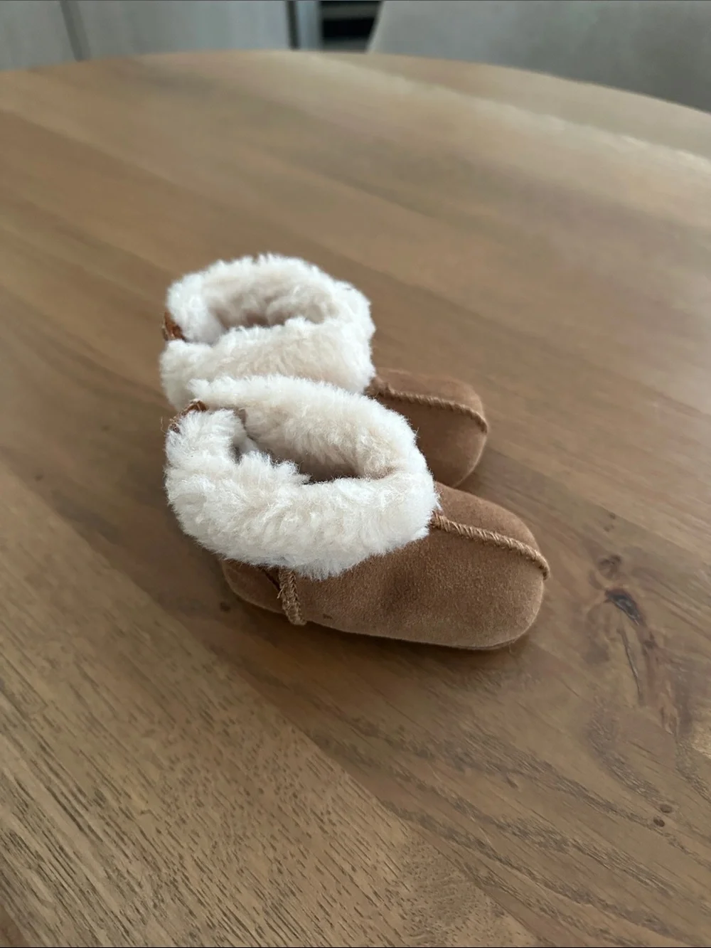 UGG Baby Walker Booties in Chestnut with Cream Shearling